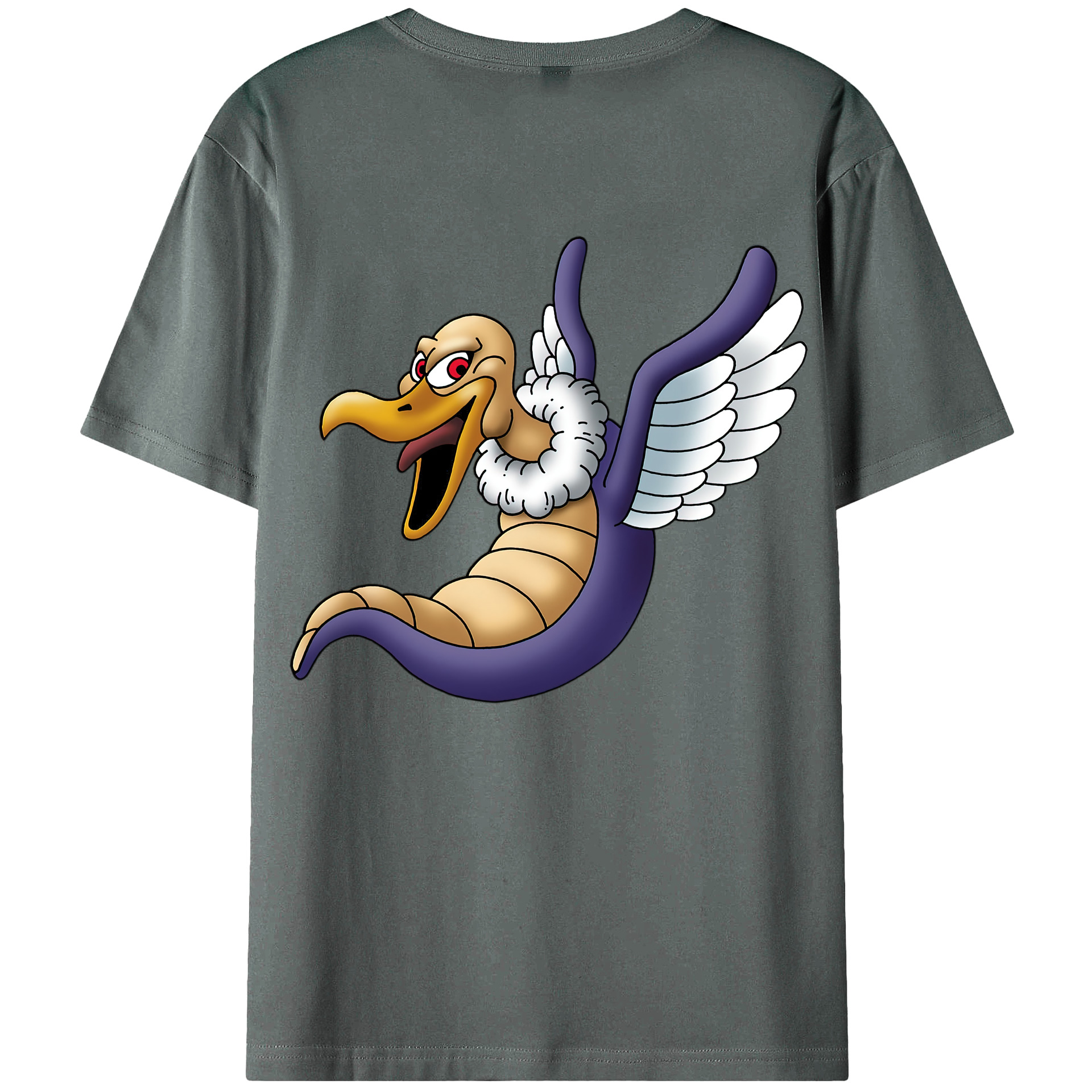 （画像用） ドラゴンクエスト Doragon Kuesuto Dragon Quest 綿100％ メンズ半袖Tシャツ（バックプリント） 通気性